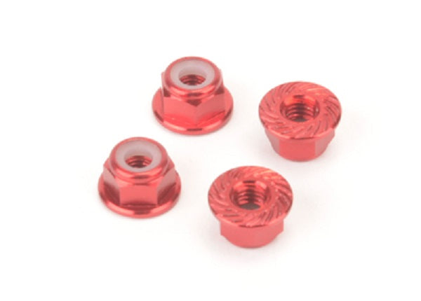 M4 Alloy Serrated Nuts - Red