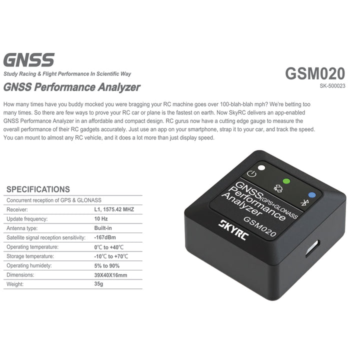 GNSS Performance Analyzer GSM020