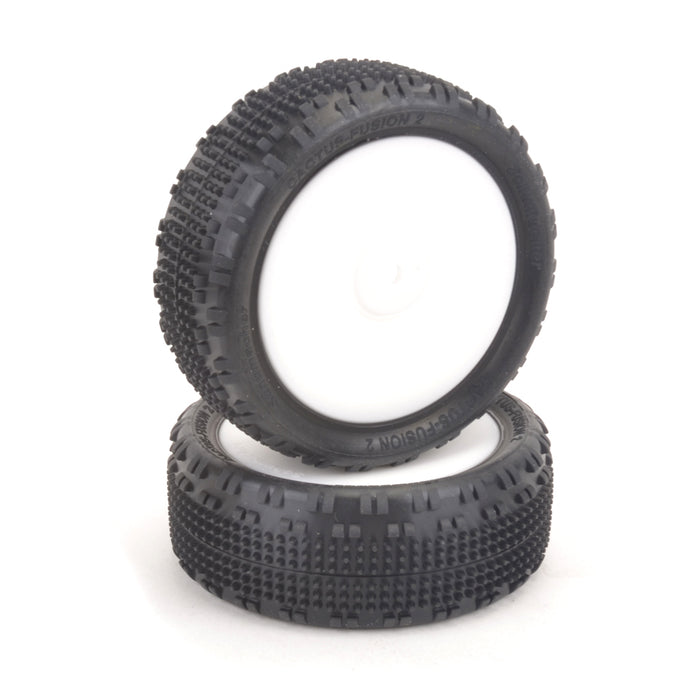 Cactus Fusion 2 Yellow 1/10th 4WD Pre-Glued Front Tyres - 1pr